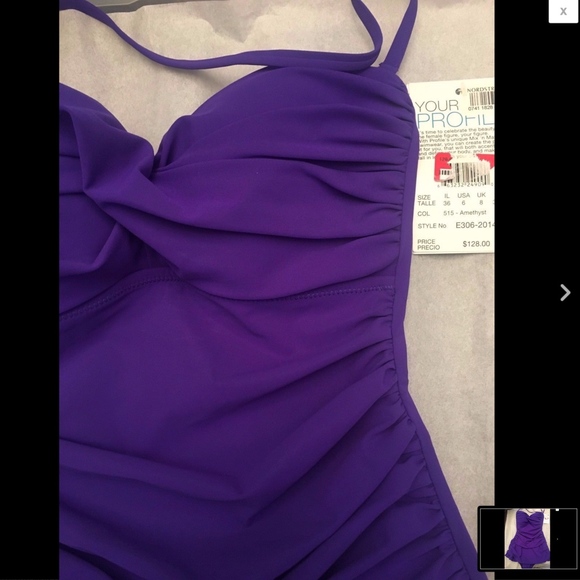 NWT! Profile by Gottex Tutti Frutti‎ One Piece Swimsuit in Amethyst [SZ 6 ] - Picture 4 of 8